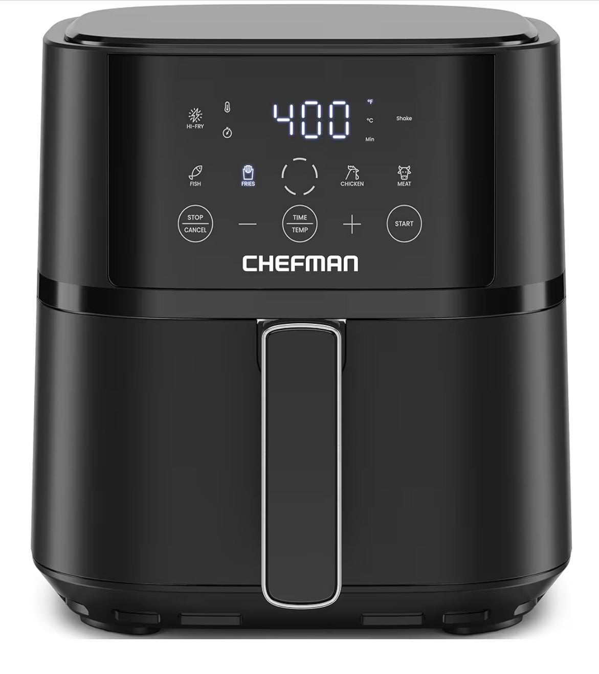 Chefman Air Fryer – 4 QT Compact Airfryer for Quick & Easy Meals in Minutes, Features Hi-Fry Technology for Extra Crisp, Touchscreen Controls with 4 Presets, Nonstick & Dishwasher Safe Basket - Black