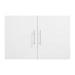 VEVOR Laundry Room Wall Cabinet, 2-Tier Wall Mounted Hanging Cabinet with Adjustable Shelf, Cupboard Storage with 2 Doors, for Kitchen, Bathroom, Laundry, 11.8 x 23.6 x 23.6 in (D x W x H), White