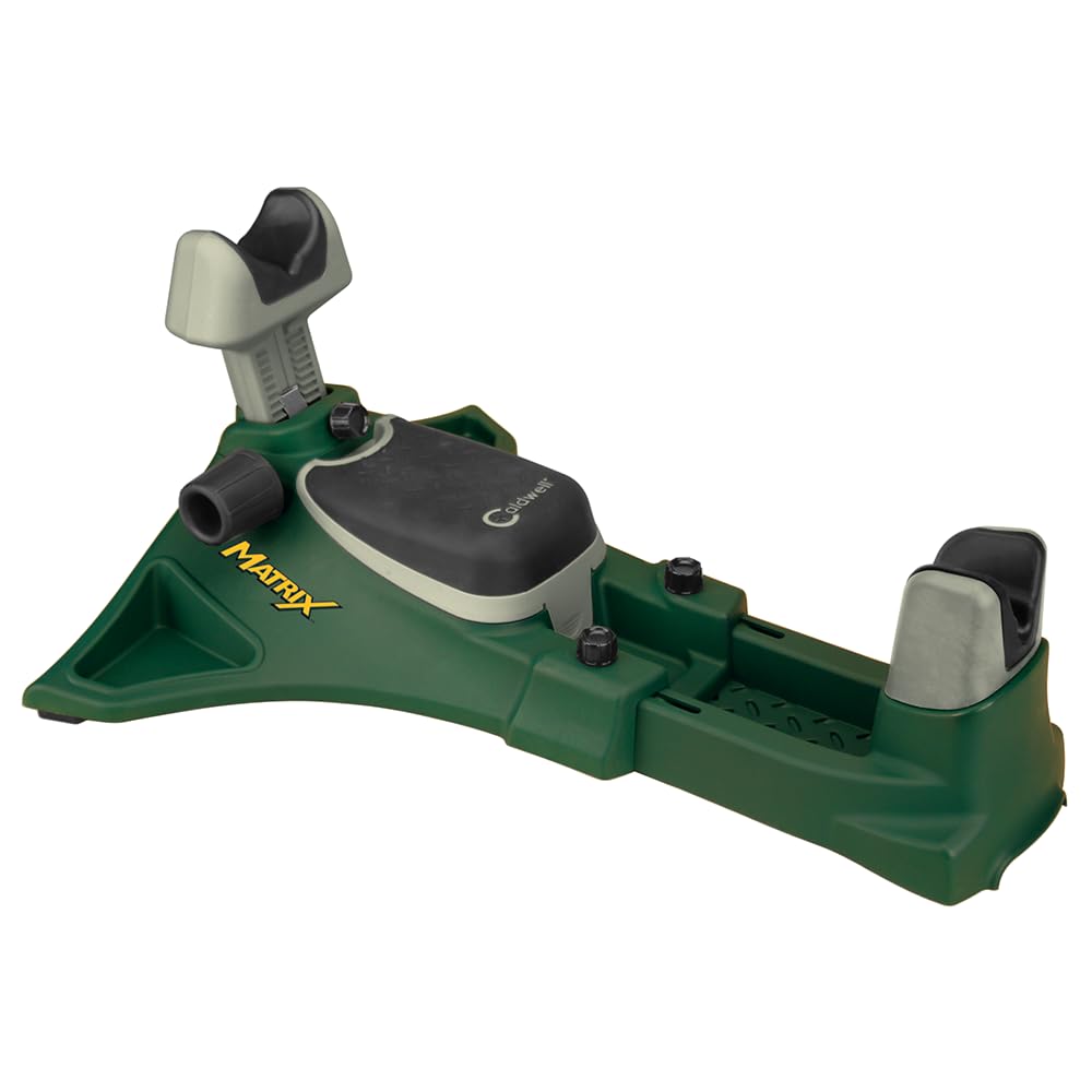 Caldwell Matrix Adjustable Ambidextrous and Adjustable Rifle, Pistol Shooting Rest for Range, Precision Shooting, Sight In and Stabilizing Shots, Green