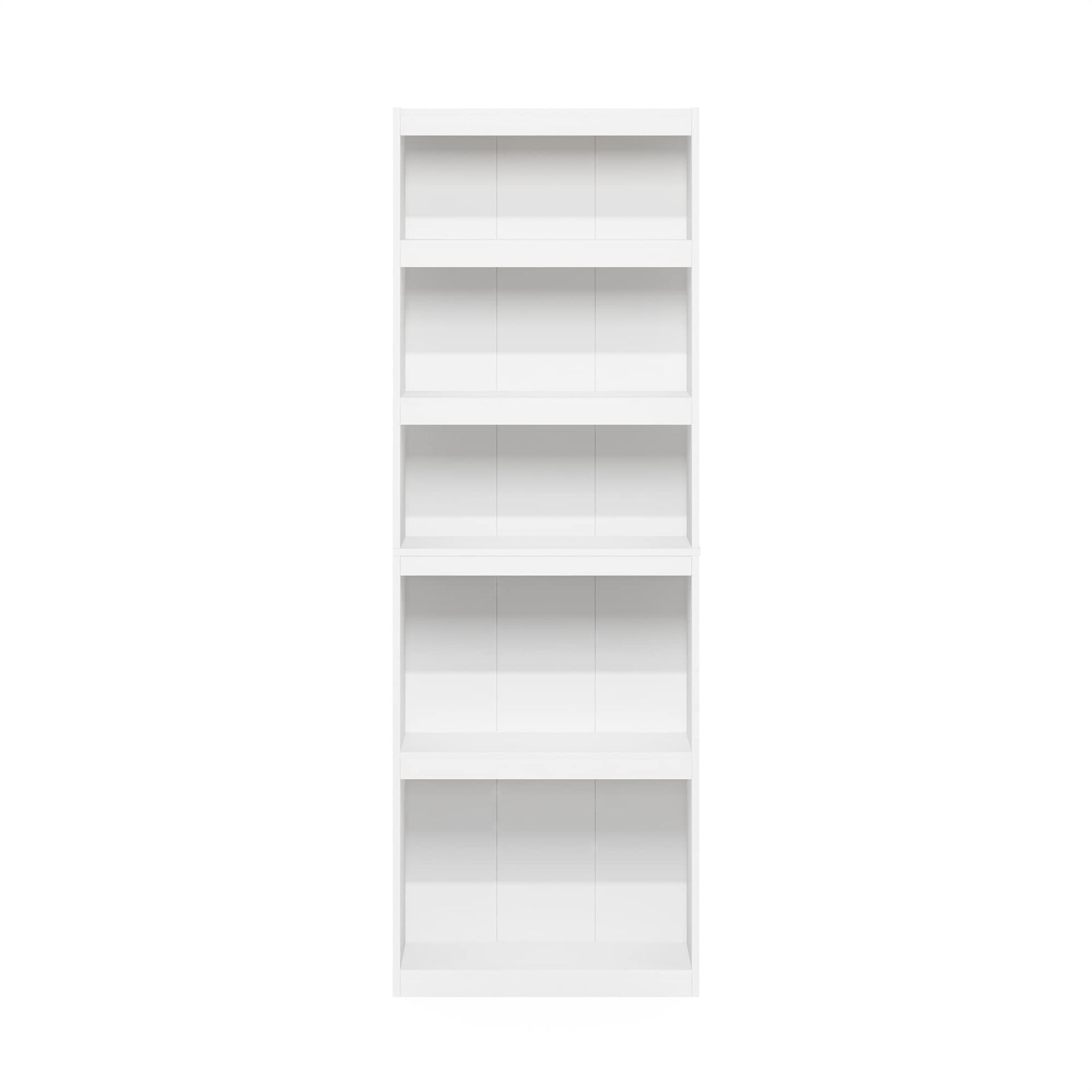 Furinno Jaya Book Shelf, 5-Tier Bookshelf, Bookcase with Adjustable Shelves, 9.5 x 24.5 x 71.2, for Organization and Storage, for Living Room, Bedroom, Home Office, Blackwood