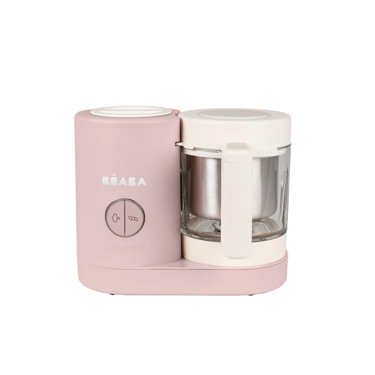 BEABA Babycook NEO Baby Food Maker, Borosilicate Glass & Stainless Steel, 42 oz. Capacity for Multi-Stage Use, Inventor & Global Leader of Baby Food Processors, Trusted for over 35 years, Cotton Candy