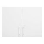 VEVOR Laundry Room Wall Cabinet, 2-Tier Wall Mounted Hanging Cabinet with Adjustable Shelf, Cupboard Storage with 2 Doors, for Kitchen, Bathroom, Laundry, 11.8 x 23.6 x 23.6 in (D x W x H), White
