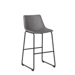 Signature Design by Ashley Centiar 24" Counter Height Modern Bucket Barstool, 2 Count, Black