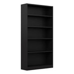 Bush Home Universal Small 2 Shelf Bookcase in Black, Low Storage and Display Bookshelf for Home Office or Living Room Organization