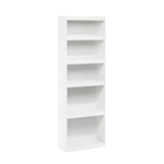 Furinno Jaya Book Shelf, 5-Tier Bookshelf, Bookcase with Adjustable Shelves, 9.5 x 24.5 x 71.2, for Organization and Storage, for Living Room, Bedroom, Home Office, Blackwood