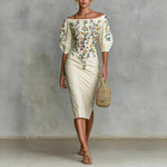 New Off-shoulder Waist Dress For Women