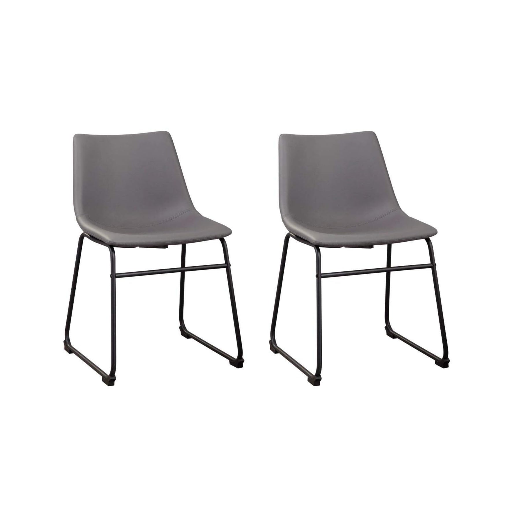 Signature Design by Ashley Mid Century Centiar 18.75" Dining Bucket Chair, 2 Count, Black and Brown