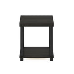 Furinno JUST Side Table, 3-Tier End Table, Open Shelves Night Stand, Bedside Table, Toolless Assembly, for Living Room, Bedroom, Bathroom, Columbia Walnut