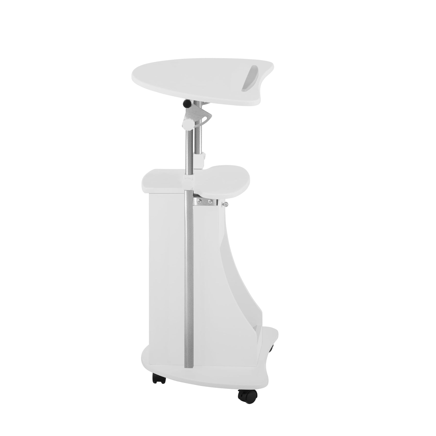 Techni Mobili Sit-to-Stand Rolling Adjustable Height Laptop Cart with Storage, Graphite, 22 x 16 x 46
