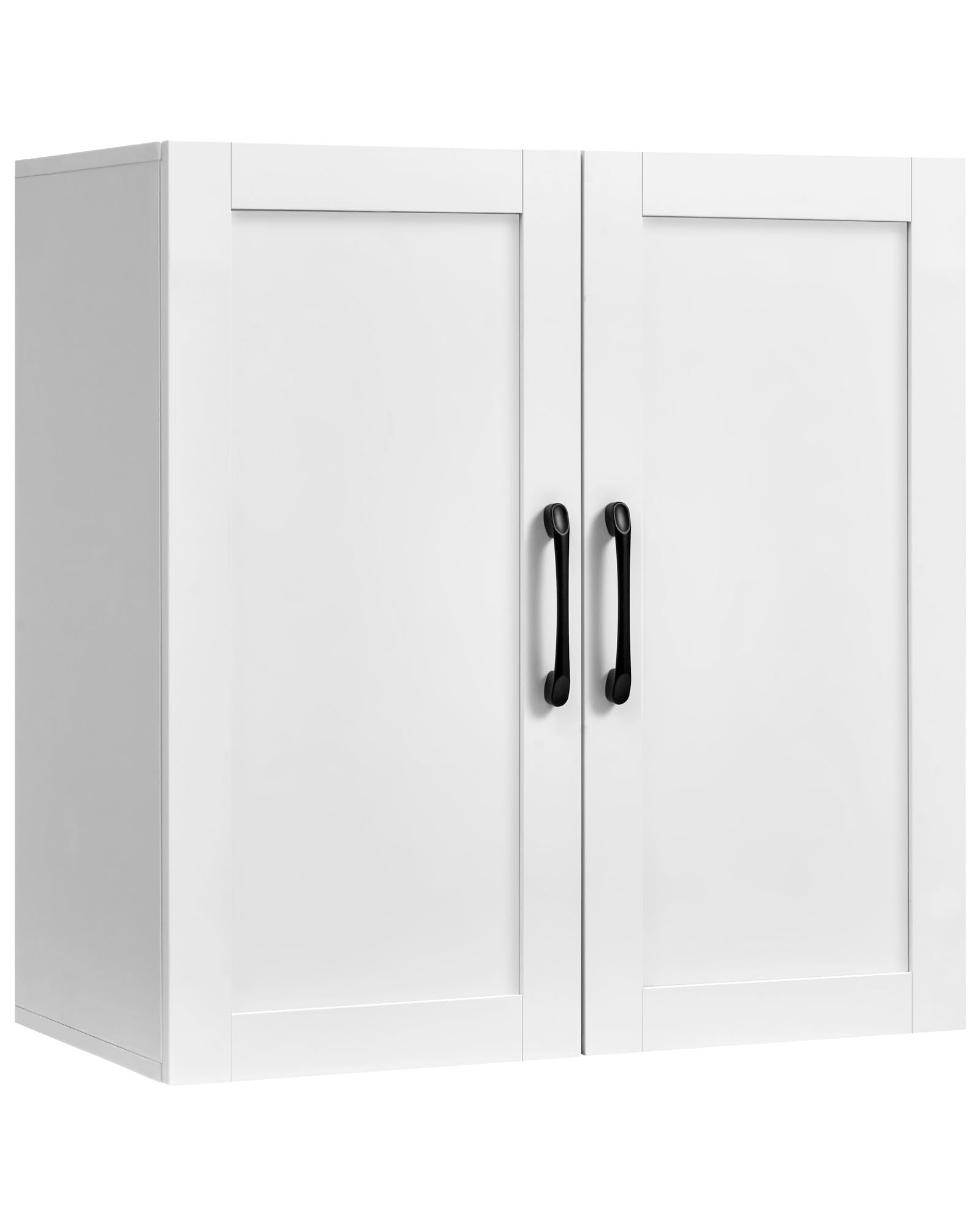 Wall Cabinet with Adjustable Shelves, Laundry Room Cabinet with 4 Doors, Kitchen Storage Cupboard Cabinet, Wall Mount Medicine Cabinet for Bathroom, Living Room, White