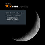 Celestron – AstroMaster 102AZ Telescope – Short-Tube Refractor Telescope – Fully-Coated Glass Optics – Adjustable-Height Tripod – Bonus Astronomy Software Package