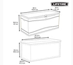 LIFETIME 60298 Heavy Duty Outdoor Storage Deck Box, 130 Gallon, Gray