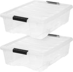 IRIS USA 6-Pack 6 Quart Storage Bins with Lids | Transparent design makes contents easy to find. Ideal for shoes, photos, documents, and small essentials. Nestable design
