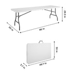 COSCO 6 ft. Fold-in-Half Banquet Table w/Handle, Black