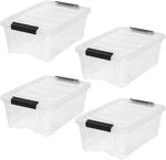 IRIS USA 6-Pack 6 Quart Storage Bins with Lids | Transparent design makes contents easy to find. Ideal for shoes, photos, documents, and small essentials. Nestable design