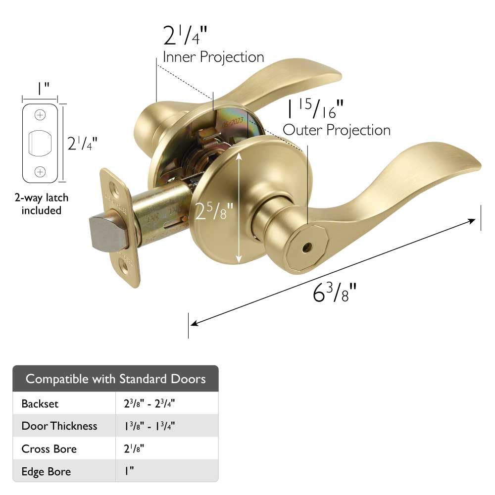 Design House 700534 Springdale Privacy Bed and Bath Door Lever Oil Rubbed Bronze