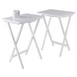 Winsome Alex Set of 2 Foldable Snack Tables in Walnut, Easy to Store Small Portable Fold Up Table Set for Kitchen, Living Room TV Dining, Crafts, Puzzles, Work from Home