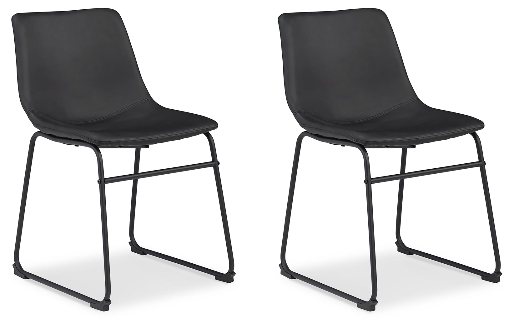 Signature Design by Ashley Mid Century Centiar 18.75" Dining Bucket Chair, 2 Count, Black and Brown