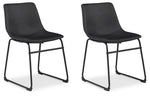 Signature Design by Ashley Mid Century Centiar 18.75" Dining Bucket Chair, 2 Count, Black and Brown