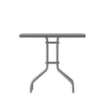Flash Furniture Barker 23.5" Square Indoor/Outdoor Tempered Glass Patio Side Table, Outdoor Patio Table for Commercial or Residential Use, Clear/Black