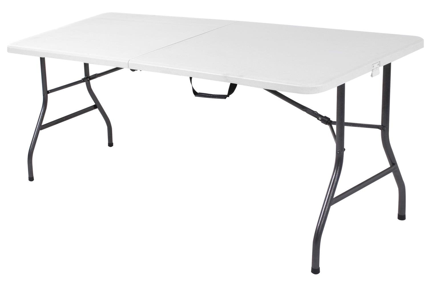 COSCO 6 ft. Fold-in-Half Banquet Table w/Handle, Black