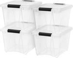IRIS USA 6-Pack 6 Quart Storage Bins with Lids | Transparent design makes contents easy to find. Ideal for shoes, photos, documents, and small essentials. Nestable design