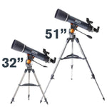 Celestron – AstroMaster 102AZ Telescope – Short-Tube Refractor Telescope – Fully-Coated Glass Optics – Adjustable-Height Tripod – Bonus Astronomy Software Package