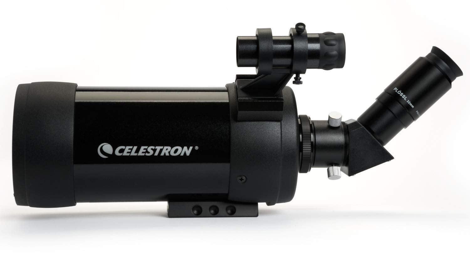 Celestron – MAK 90mm Angled Spotting Scope – Maksutov Spotting Scope – Great for Long Range Viewing – 39x Magnification with 32mm Eyepiece – Multi-Coated Optics – Rubber Armored