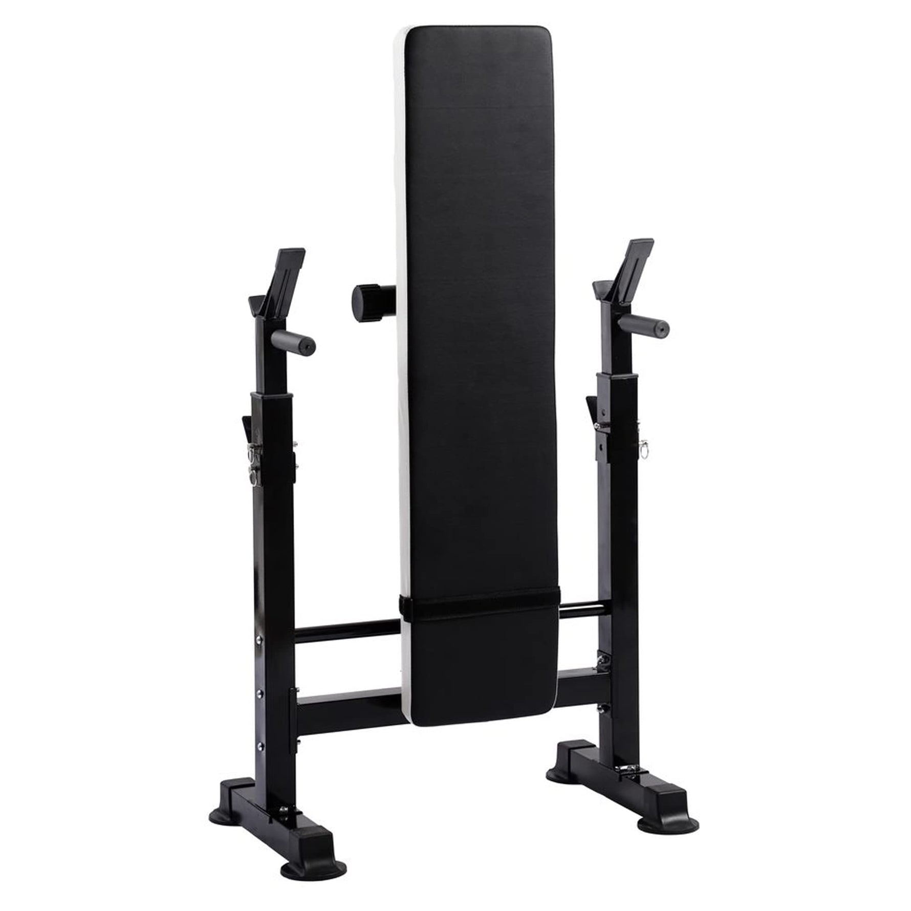 BalanceFrom Steel Weight Bench with Squat Rack, Adjustable Seat, and Recliner – Foldable Home Gym Equipment with 6-Position Barbell Holder and Leg Developer, 400 Pound User Capacity