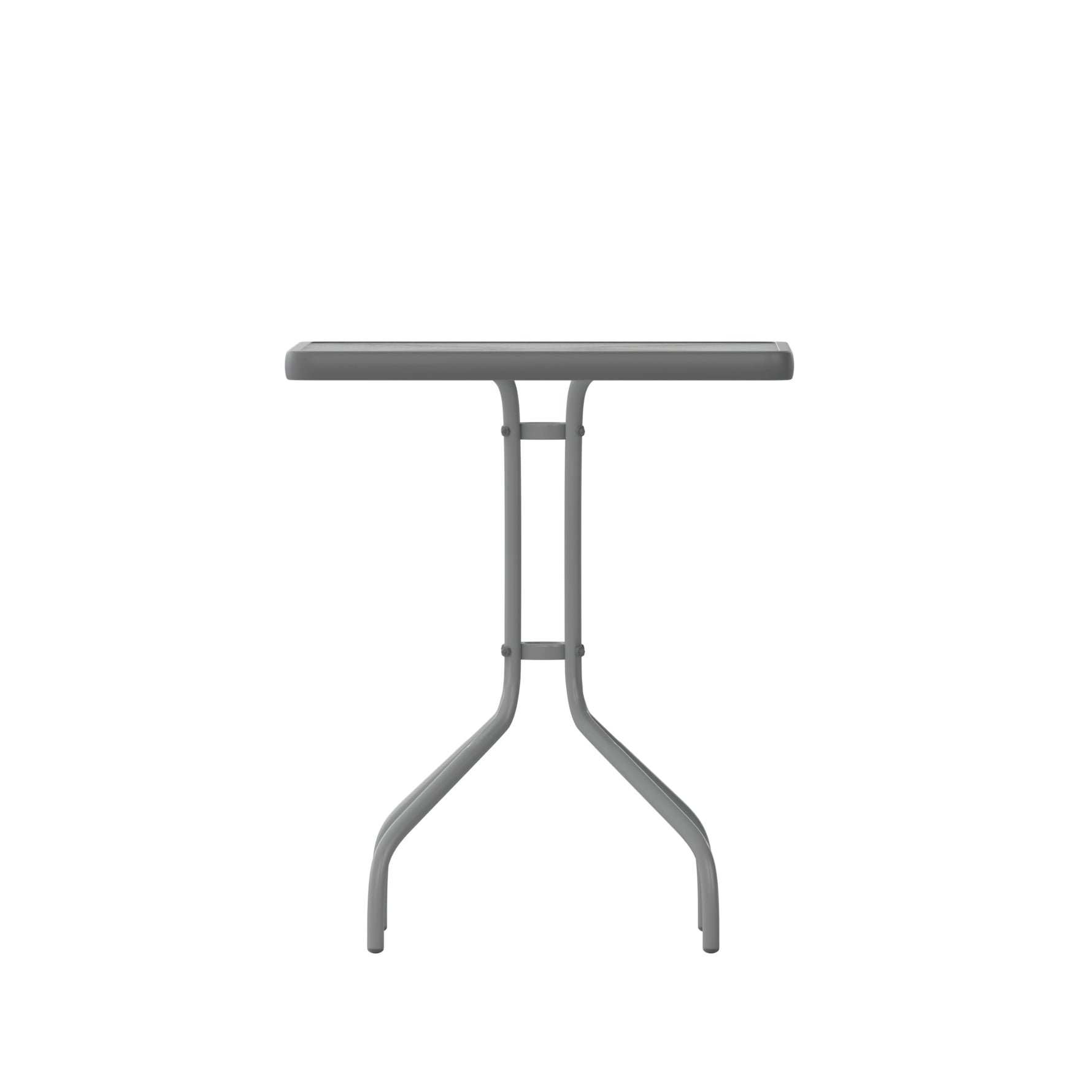 Flash Furniture Barker 23.5" Square Indoor/Outdoor Tempered Glass Patio Side Table, Outdoor Patio Table for Commercial or Residential Use, Clear/Black