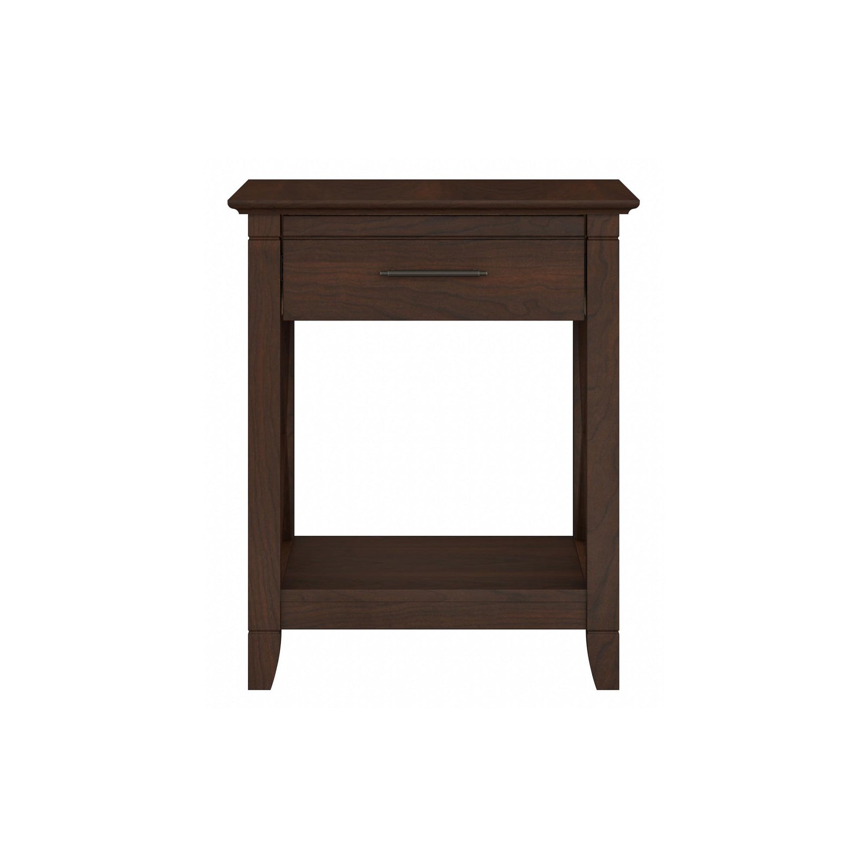 Bush Home End Table with Drawer, Nightstand with Storage, Living Room and Bedroom Furniture, Key West Collection, Washed Gray