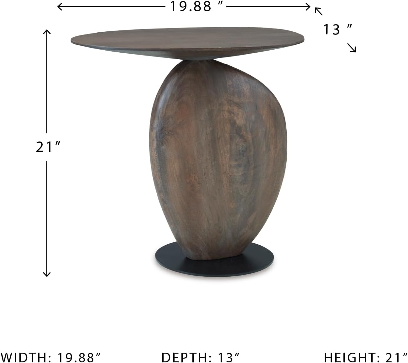 Signature Design by Ashley Cormmet Industrial Accent Table with Metal Base, Dark Brown & Black