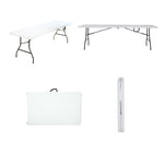 COSCO 6 ft. Fold-in-Half Banquet Table w/Handle, Black