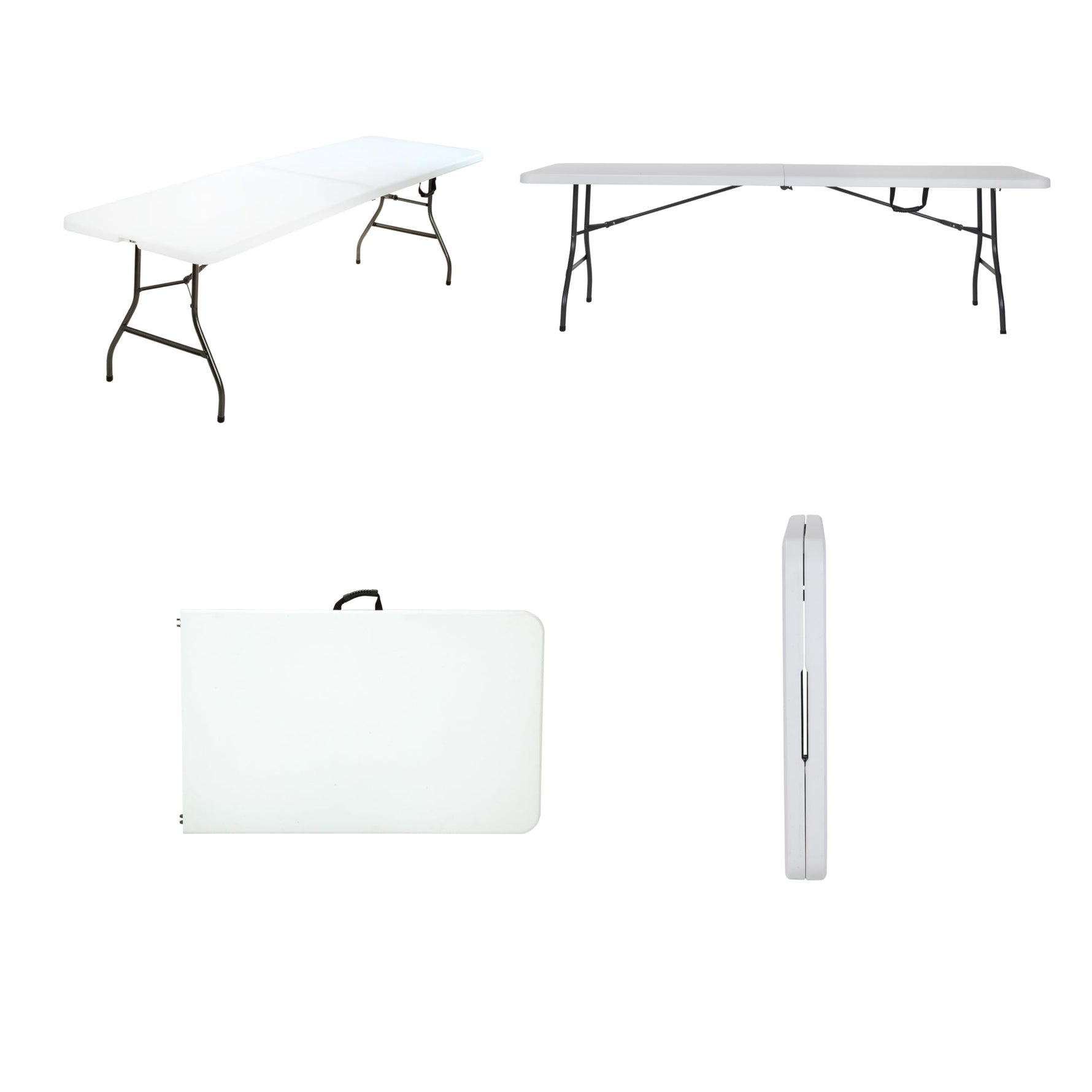 COSCO 6 ft. Fold-in-Half Banquet Table w/Handle, Black