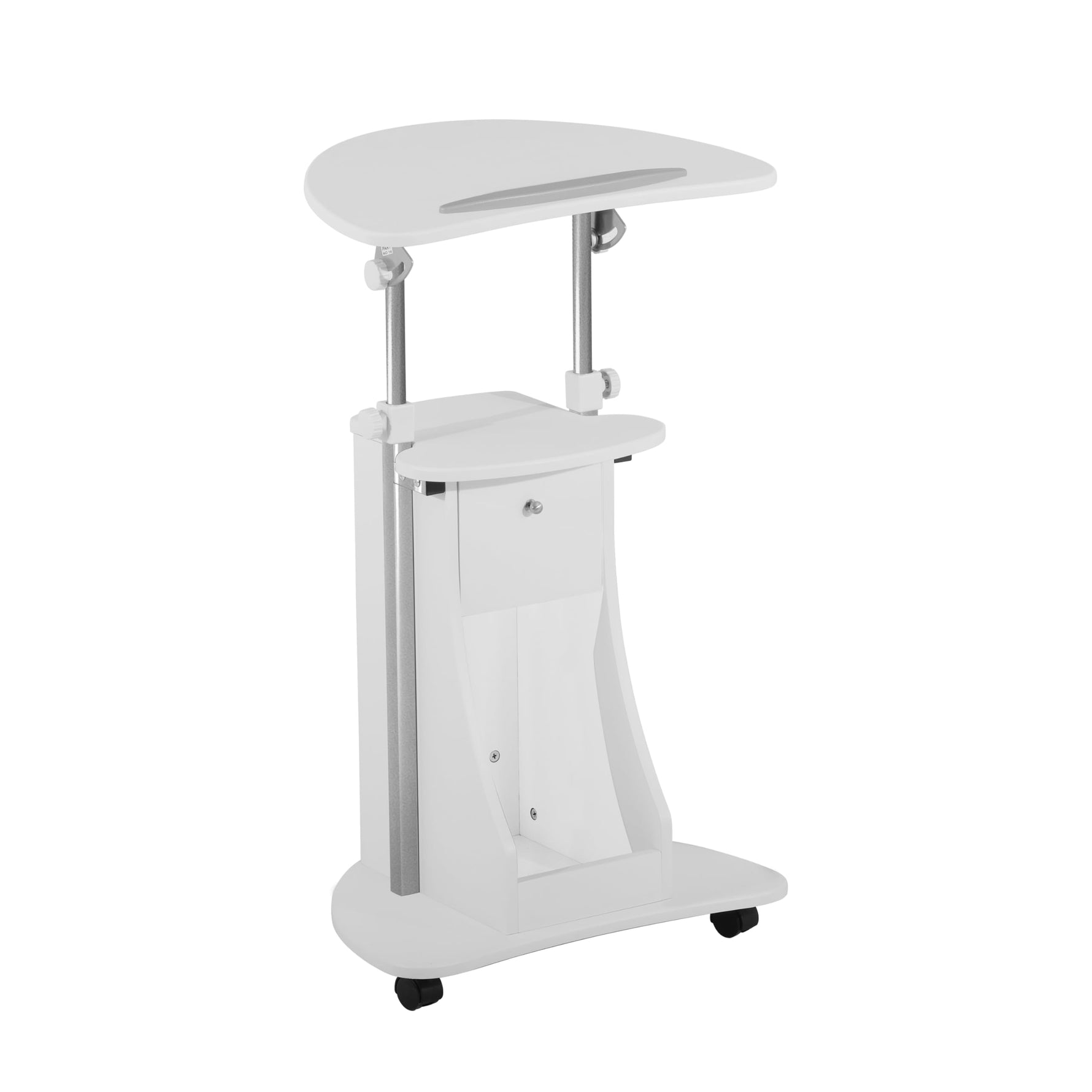 Techni Mobili Sit-to-Stand Rolling Adjustable Height Laptop Cart with Storage, Graphite, 22 x 16 x 46