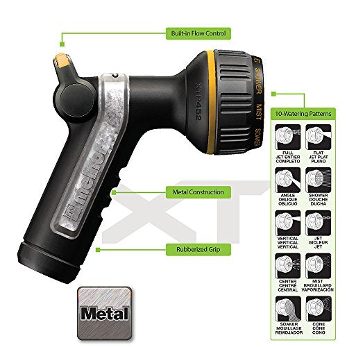 Melnor 65020-AMZ Metal Nozzle with QuickConnect Product Adapter Set, Multi-Pattern, Heavyweight Rear Trigger