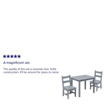 Flash Furniture Kyndl Kids Solid Hardwood Table and Chair Set for Playroom, Bedroom, Kitchen - 3 Piece Set - Natural