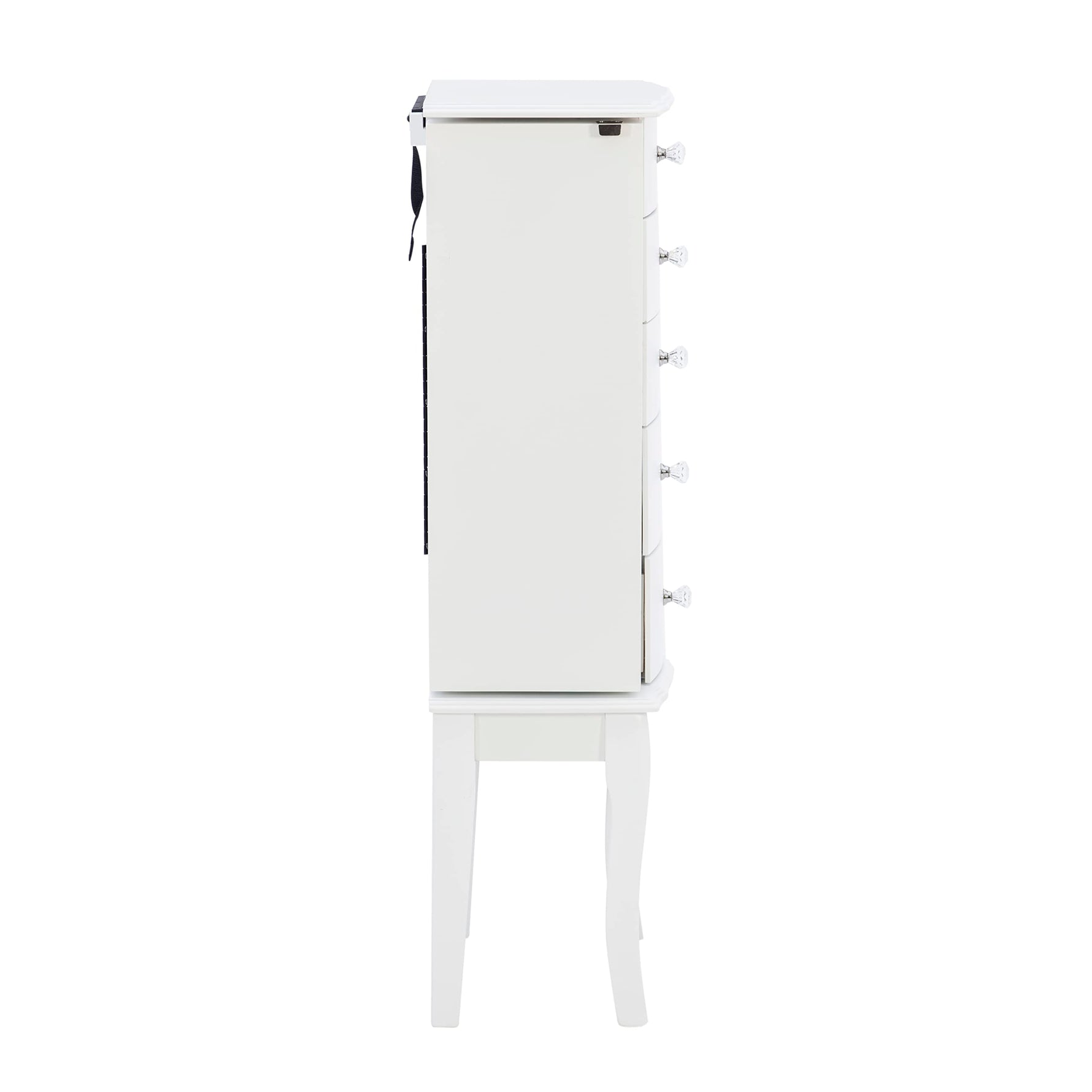 Powell Furniture Jewelry Armoire, White, 13"x 9.375"x 35.5"