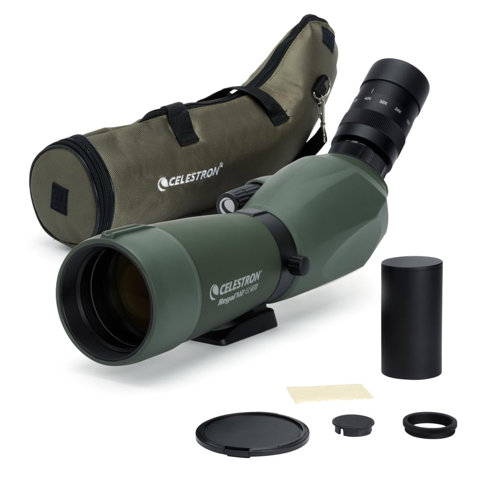 Celestron – Regal M2 65ED Spotting Scope – ED Glass for Birding and Outdoor Activities – Phase and Dielectric Coated BaK-4 Prism – Fully Multi-Coated Optics – Dual Focus – 16-48x Zoom Eyepiece
