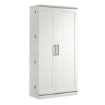 Sauder HomePlus Kitchen Storage Pantry Cabinet with Swing Door Storage and Adjustable Shelves, in Soft White finish