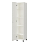 SystemBuild Evolution Kendall Fluted 16" Wide 1 Door Storage Cabinet, White