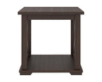 Signature Design by Ashley Aldwin Casual Farmhouse Rectangular End Table with Crossbuck Details, Metal Bracket Accents, Wood, 25" High, Weathered Gray