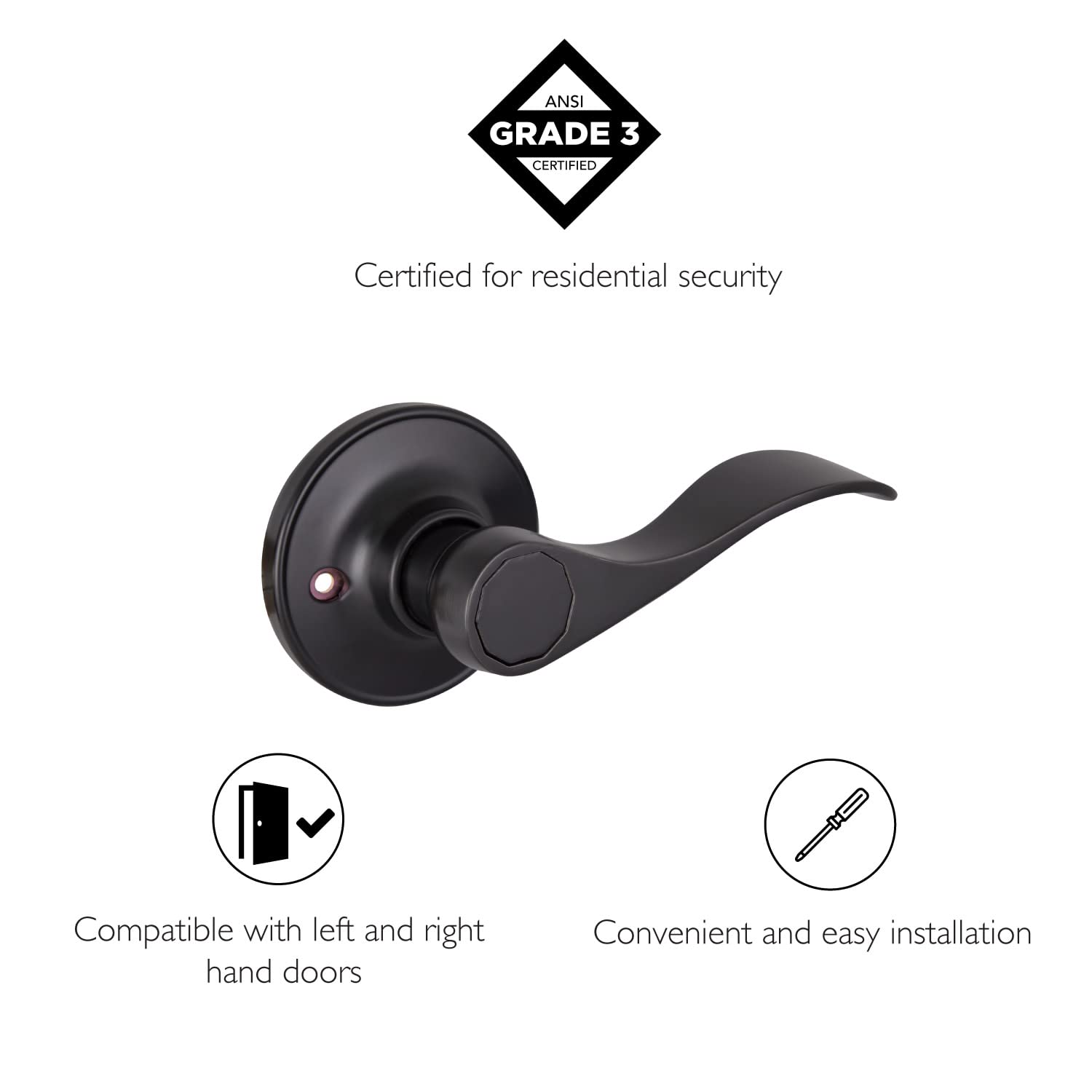 Design House 700534 Springdale Privacy Bed and Bath Door Lever Oil Rubbed Bronze