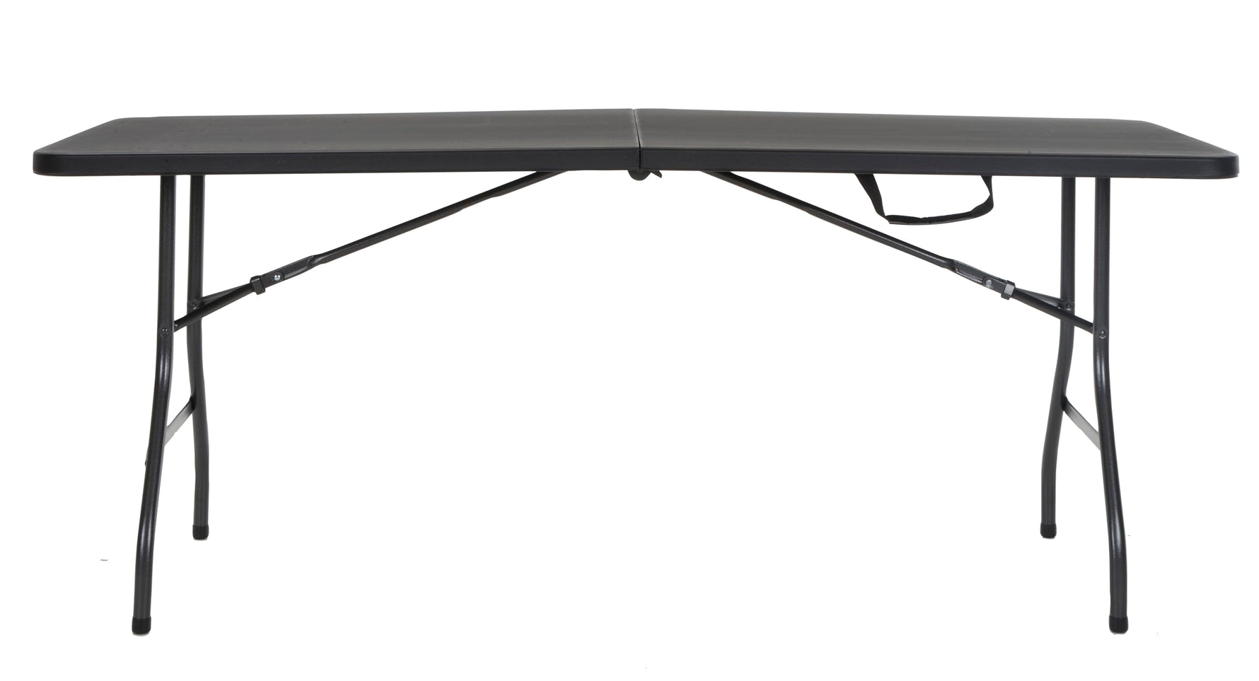 COSCO 6 ft. Fold-in-Half Banquet Table w/Handle, Black
