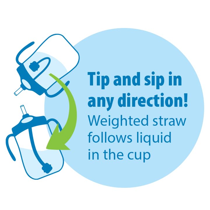 Dr. Brown's Milestones Baby's First Straw Cup, Training Cup with Weighted Straw, 9 oz/270 mL, BPA-free, 6m+, Dark Blue, 1-Pack