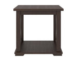 Signature Design by Ashley Aldwin Casual Farmhouse Rectangular End Table with Crossbuck Details, Metal Bracket Accents, Wood, 25" High, Weathered Gray