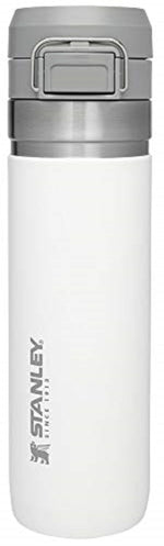 Stanley Quick Flip GO Water Bottle 24 oz | Push Button Lid | Leakproof and Packable for Travel and Sports | Insulated Stainless Steel | BPA-Free | Polar