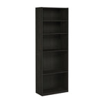 Furinno Jaya Book Shelf, 5-Tier Bookshelf, Bookcase with Adjustable Shelves, 9.5 x 24.5 x 71.2, for Organization and Storage, for Living Room, Bedroom, Home Office, Blackwood
