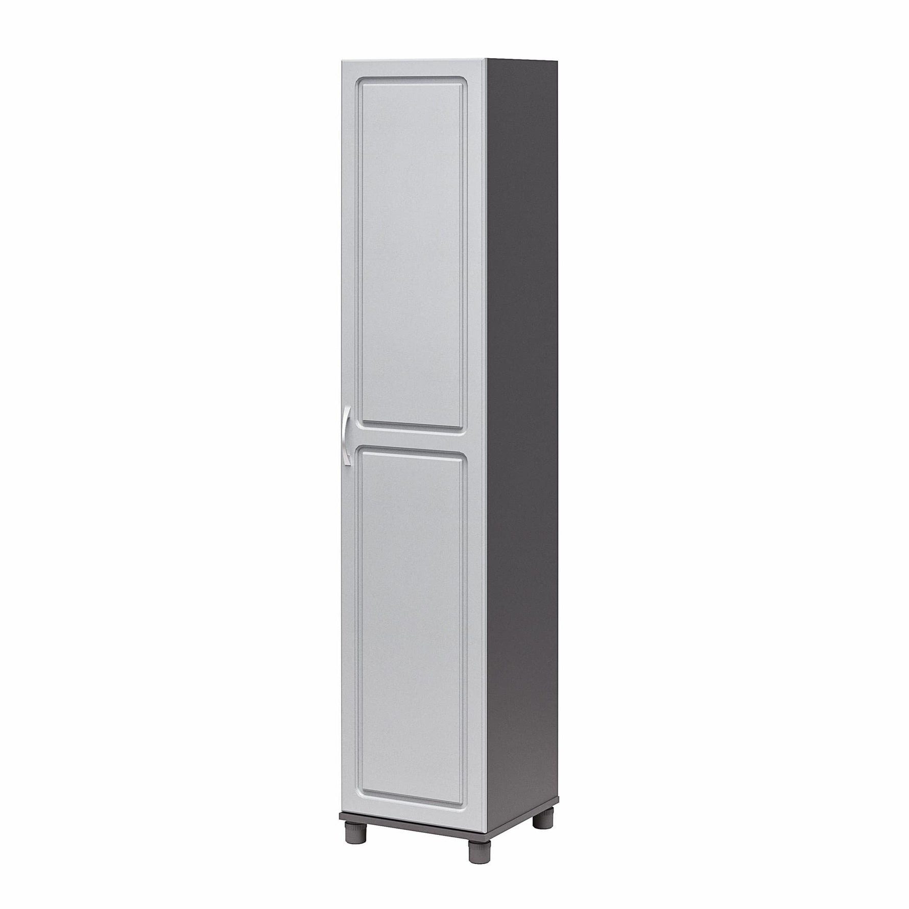 SystemBuild Evolution Kendall Fluted 16" Wide 1 Door Storage Cabinet, White