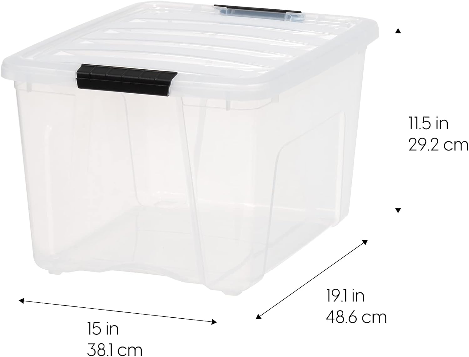 IRIS USA 6-Pack 6 Quart Storage Bins with Lids | Transparent design makes contents easy to find. Ideal for shoes, photos, documents, and small essentials. Nestable design